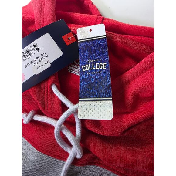 WISCONSIN BADGERS Cardinal Red Gray NEW Active Sporty Waist Length Hoodie SZ M - Picture 5 of 8